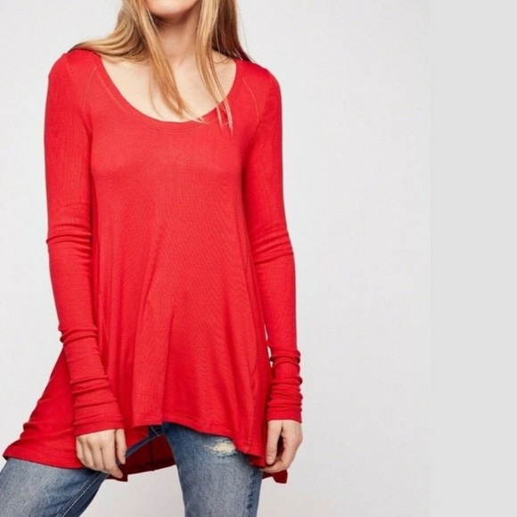 🌸New🌸 Free People SMALL Scoop Neck Hi-lo Top NWT - Picture 5 of 5